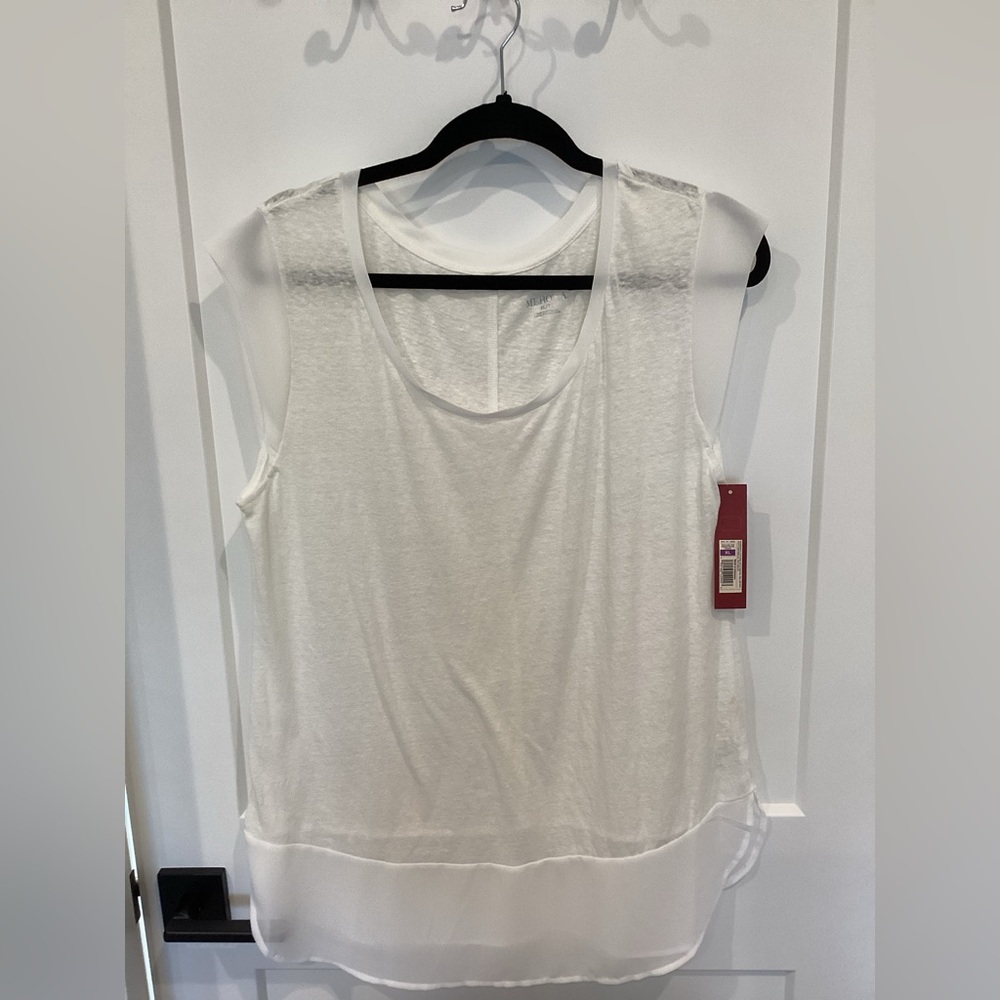 Merona White Sleeveless Relaxed Tank Top